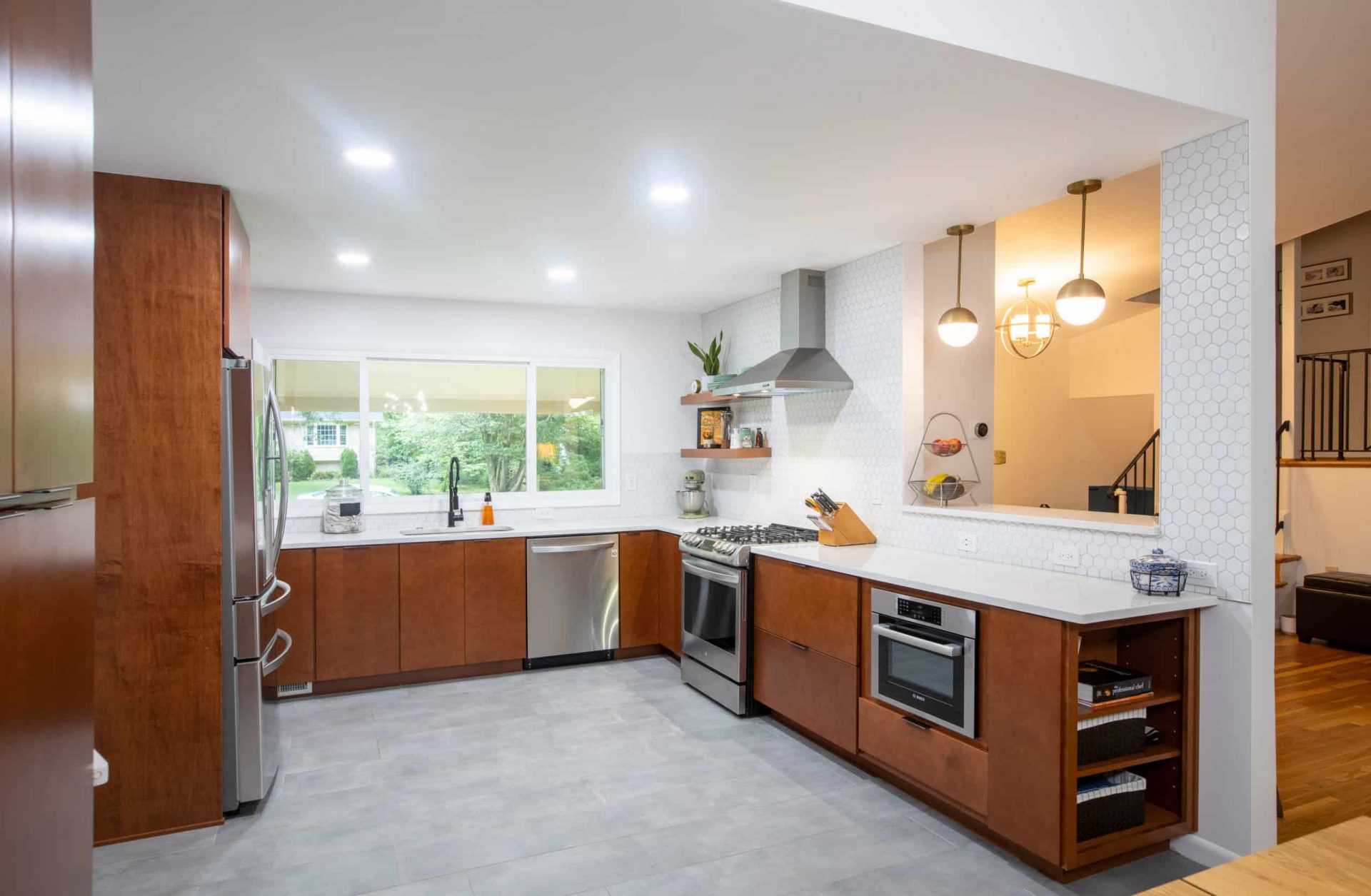 Kitchen during renovation — cabinet installation phase