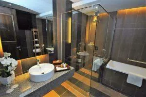 Bathroom with darker colors