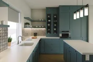Kitchen with large layout