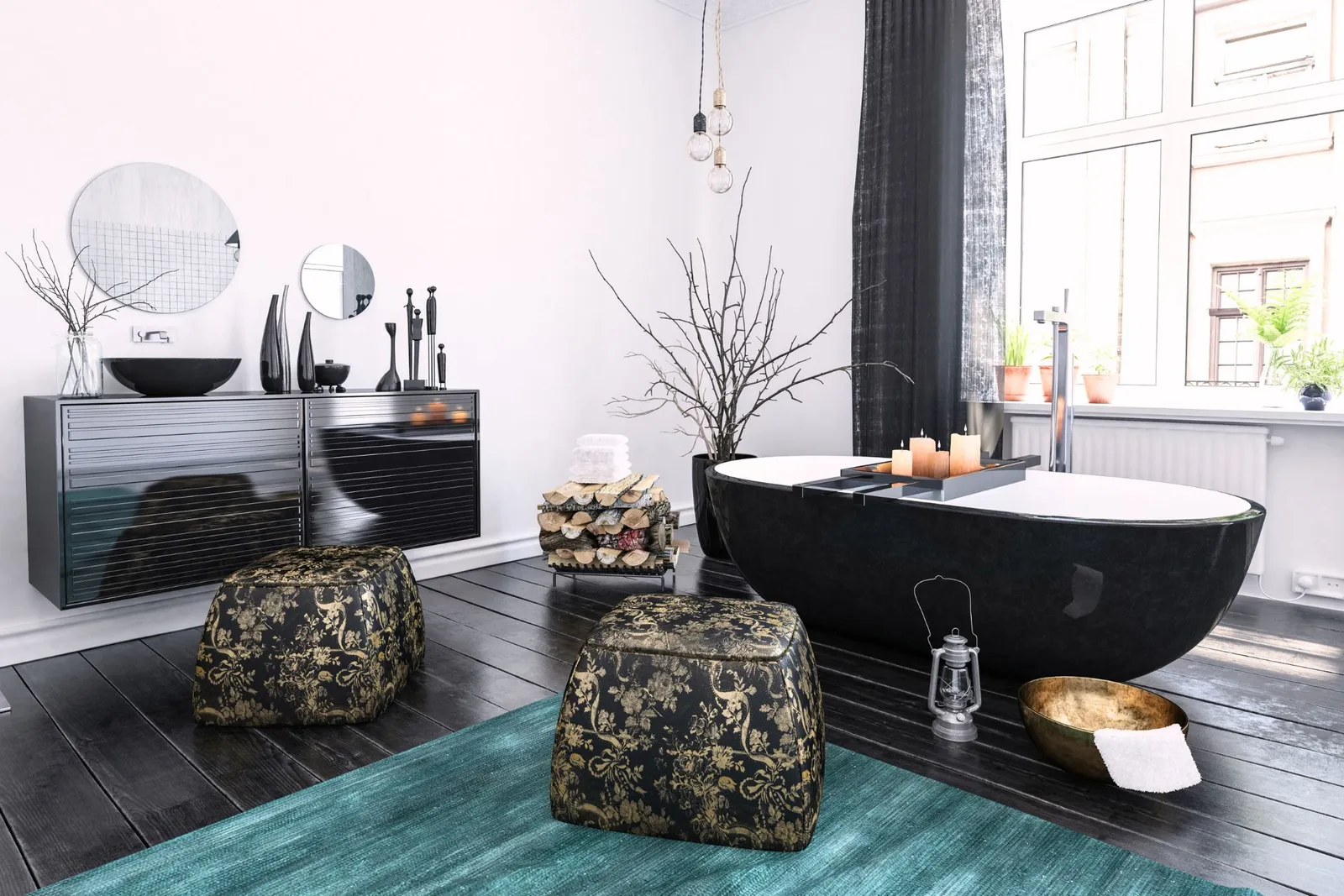 black bathroom vanity